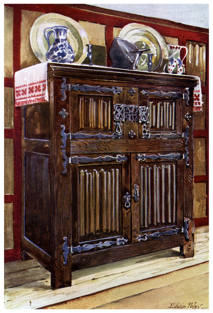 Detail of Oak double hutch by Edwin Foley