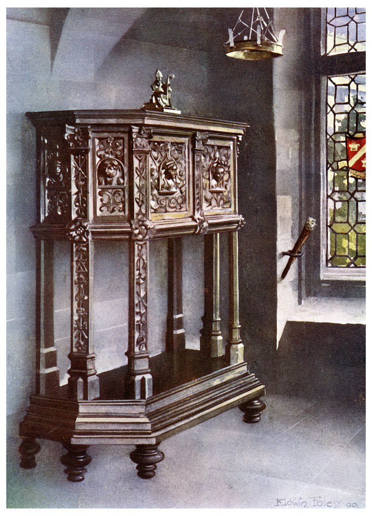 Detail of Francis I petite credence, French by Edwin Foley