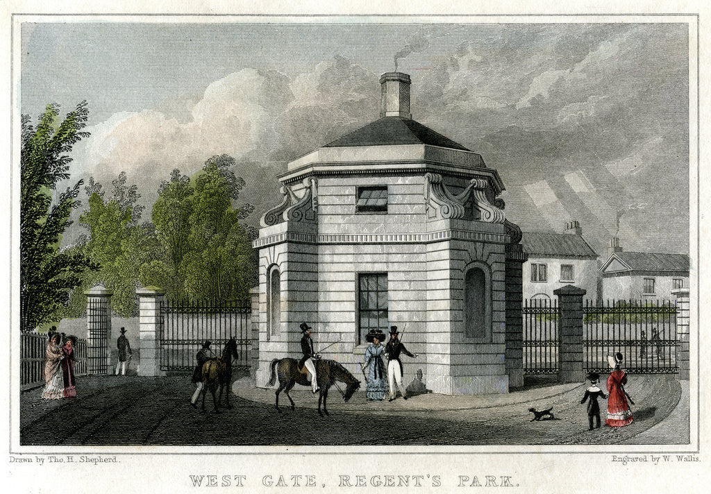 Detail of West Gate, Regent's Park, London by W Wallis