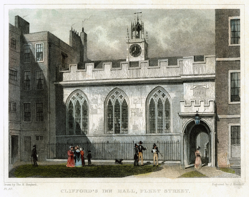 Detail of Clifford's Inn Hall, Fleet Street, City of London by J Hinchcliff