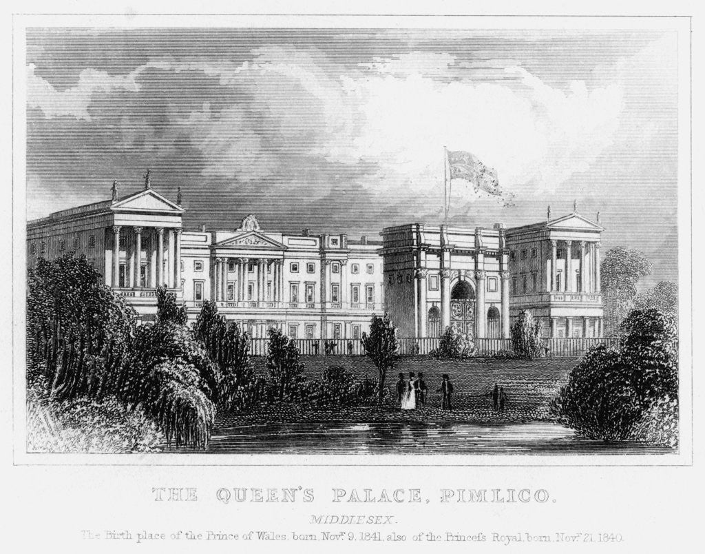 Detail of 'The Queen's Palace, Pimlico', London by Anonymous
