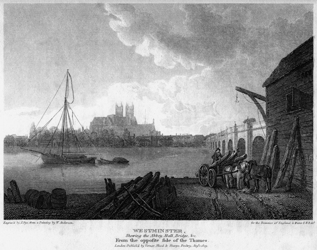 Detail of Westminster, London by J Pye