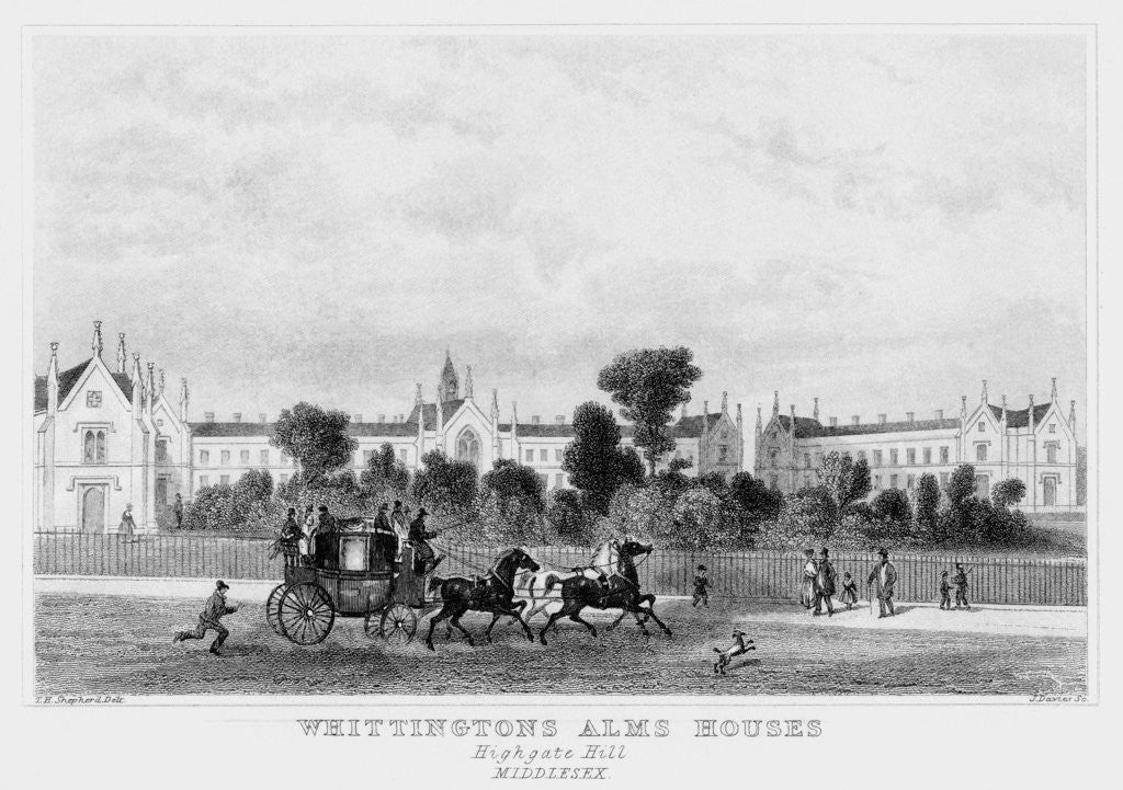 Detail of Whittington's Almshouses, Highgate Hill, London by J Davies