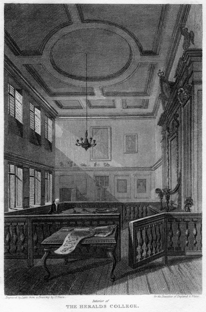 Detail of Interior of the Heralds' College, London by Lewis