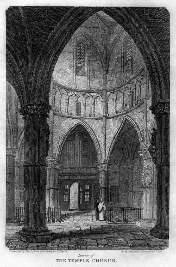 Detail of Interior of the Temple Church, London by Sands