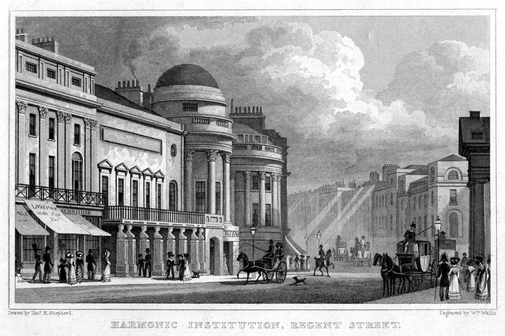 Detail of Harmonic Institution, Regent Street by W Wallis