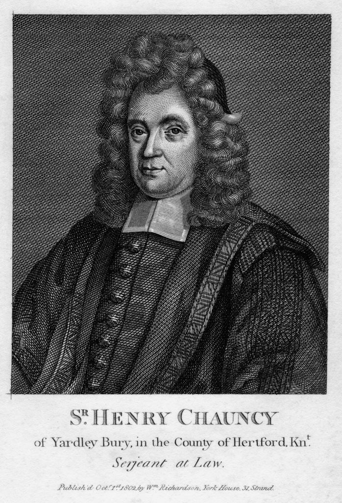 Detail of Sir Henry Chauncy, English lawyer, educator and antiquarian by Anonymous