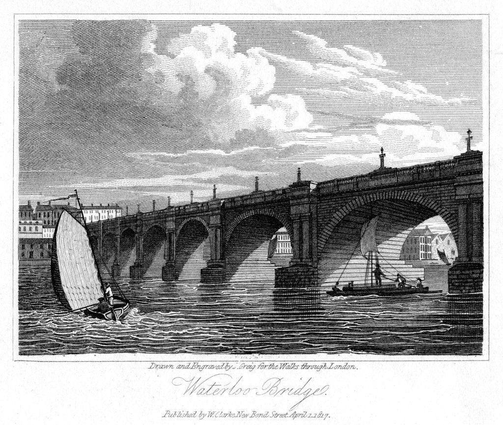 Detail of Waterloo Bridge, London by J Greig