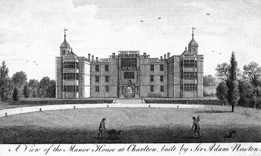 Detail of A View of the Manor House at Charlton, built by Sir Adam Newton by Anonymous