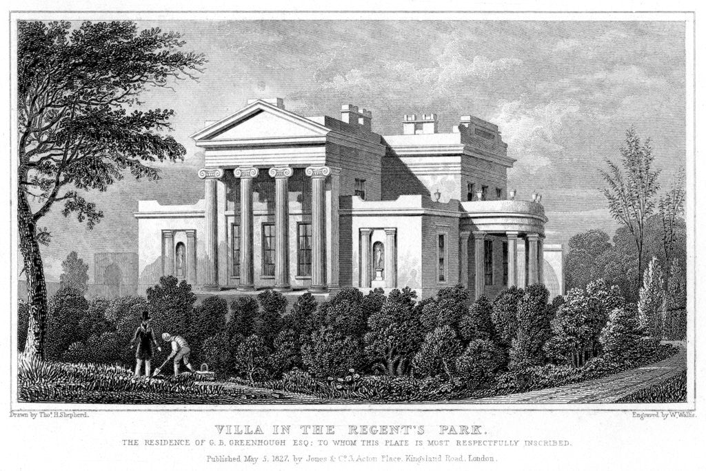 Detail of Villa in Regent's Park, London by W Wallis
