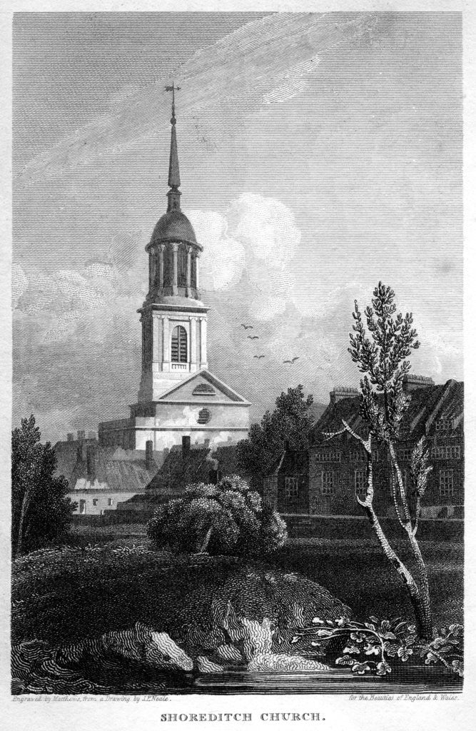 Detail of Shoreditch Church, London by Matthews