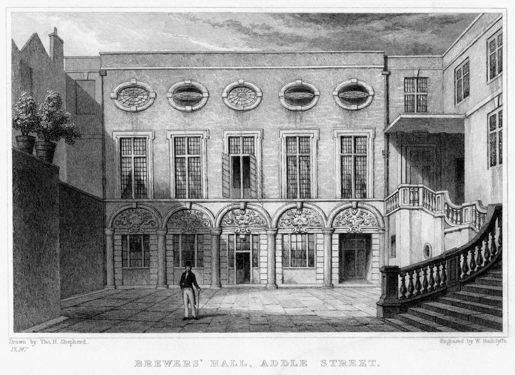 Detail of Brewers' Hall, Addle Street, City of London by William Radclyffe