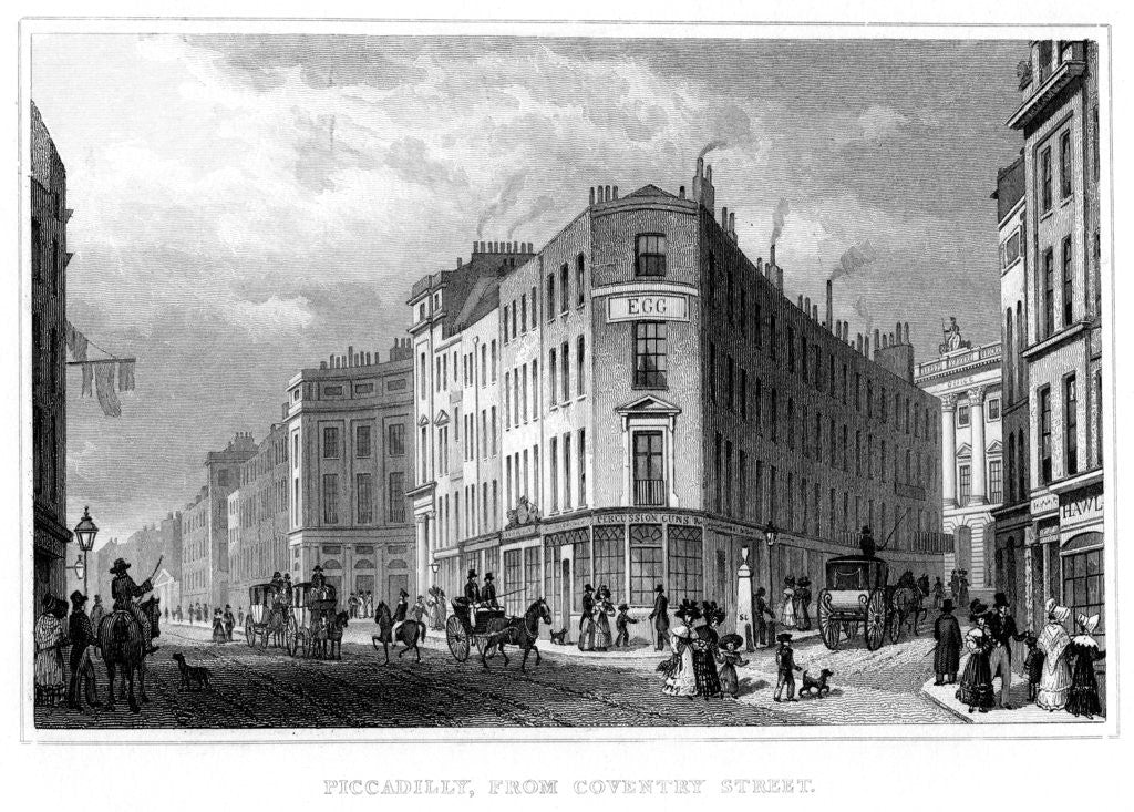 Detail of Piccadilly, from Coventry Street, Westminster, London by Anonymous