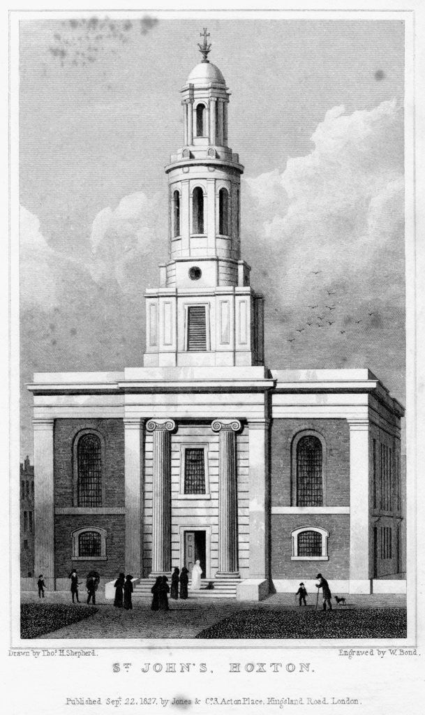 Detail of St John's Church, Hoxton, Hackney, London by W Bond