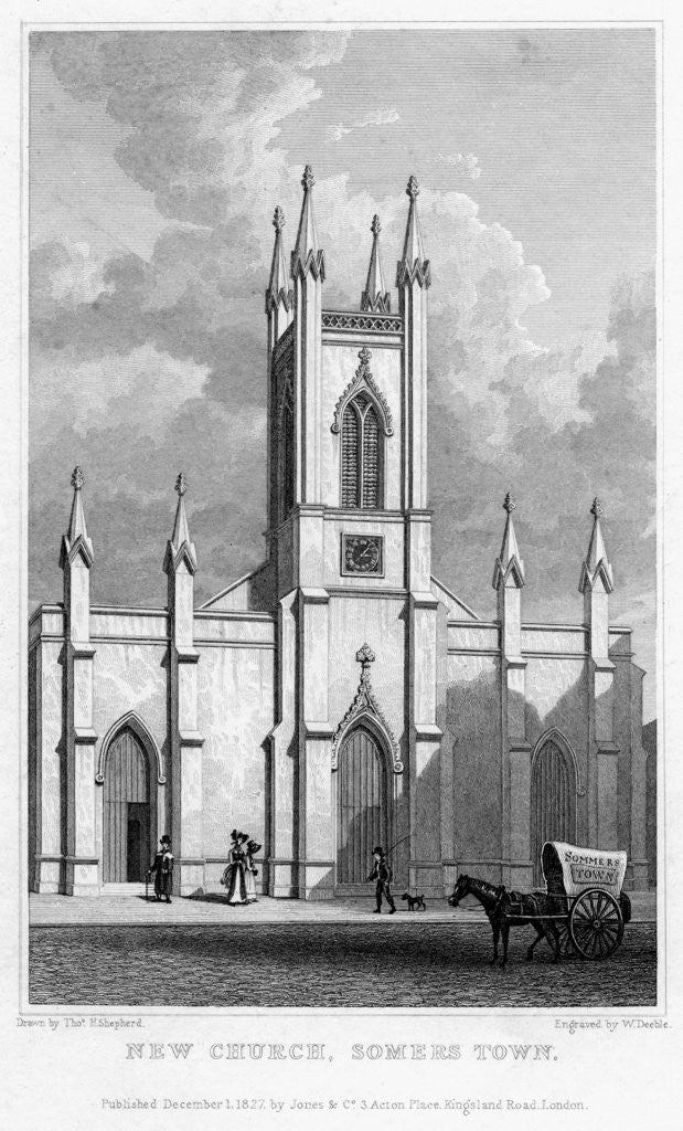 Detail of New church, Somers Town, Camden, London by William Deeble