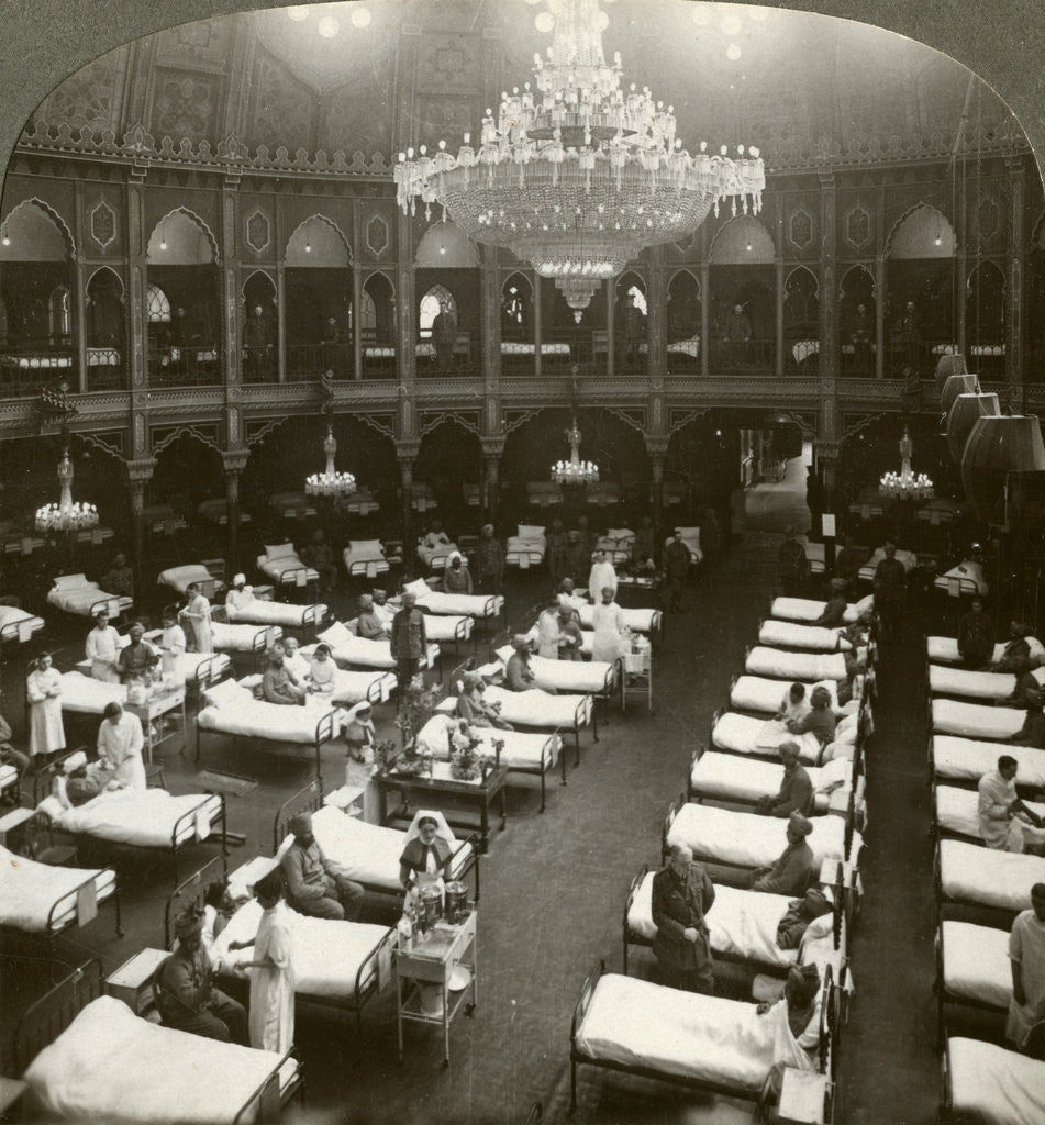 Detail of Interior of the commodious hospital at Brighton, Sussex, World War I by Realistic Travels Publishers