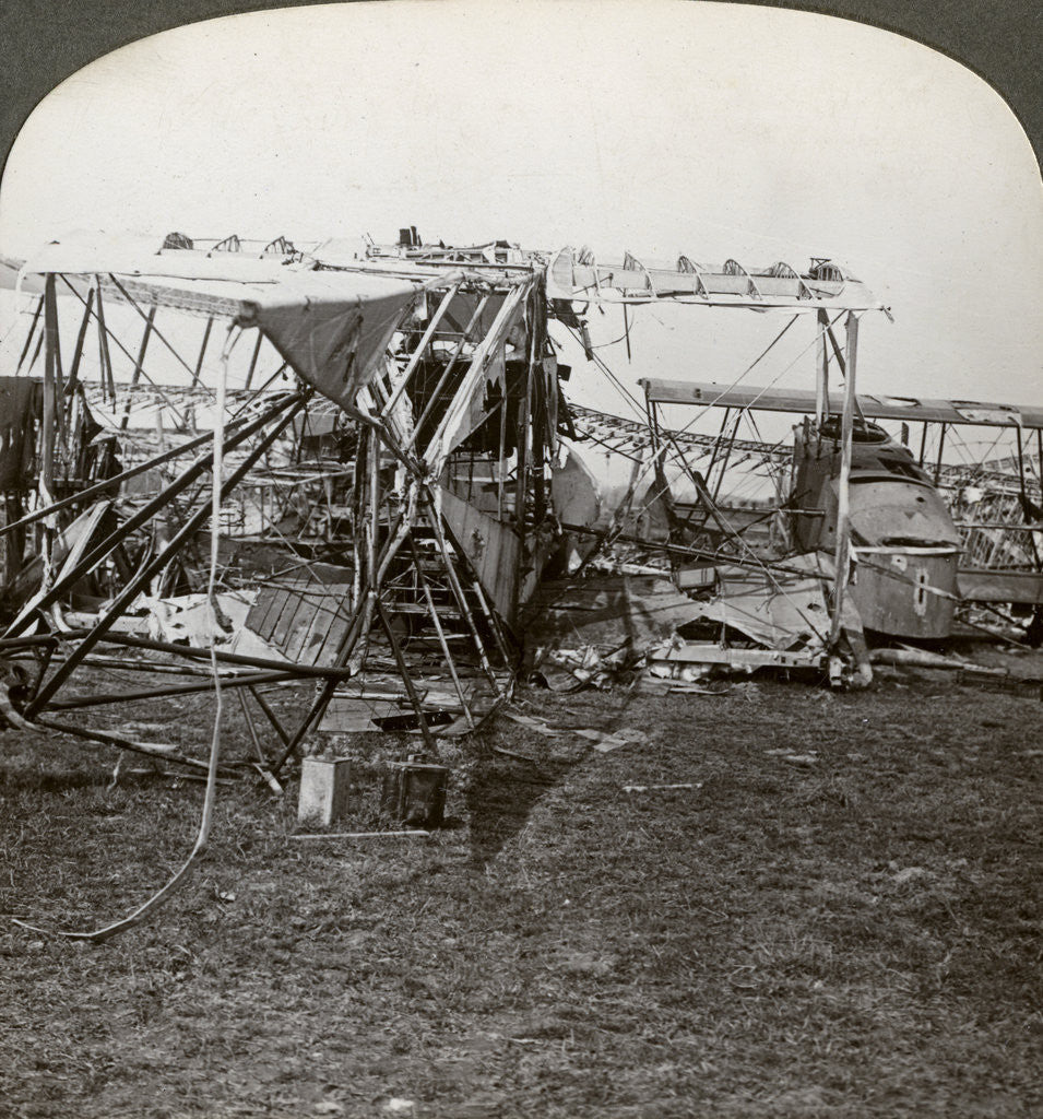 Detail of Wreck of a German bomber that tried to break through the aerial defence, World War I by Realistic Travels Publishers