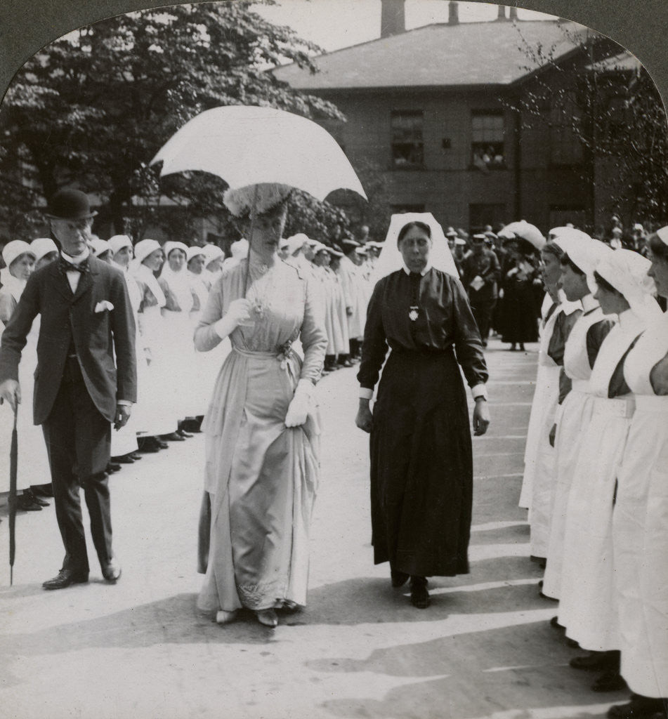 Detail of Her Majesty walking through the guard of honour of nurses of RN Hospital, Hull by Realistic Travels Publishers
