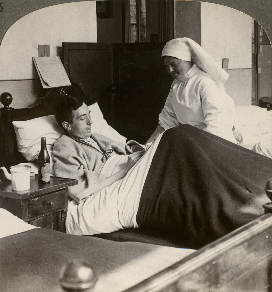 Detail of A soldier writing a letter in hospital, World War I by Realistic Travels Publishers