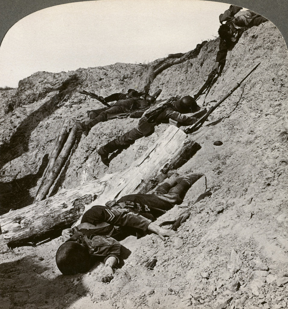 Detail of British and German dead near the Hohenzollern Redoubt, Lens, France, World War I by Realistic Travels Publishers