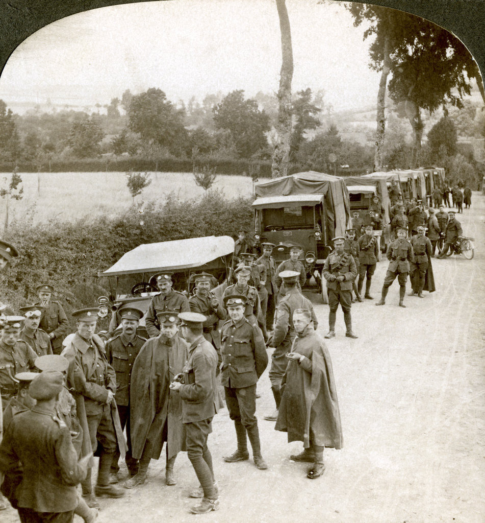 Detail of Ammunition convoy parked in a Flanders lane awaiting orders, World War I by Realistic Travels Publishers