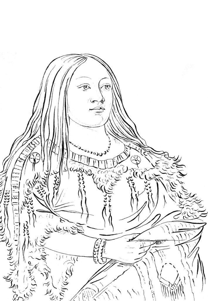 Detail of Portrait of a Native American woman by Myers and Co