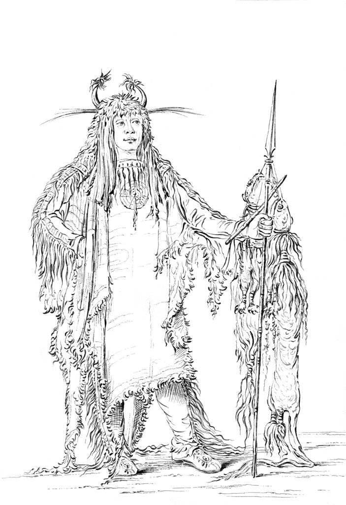 Detail of Portrait of 'Eagle Ribs', Native American Man by Myers and Co