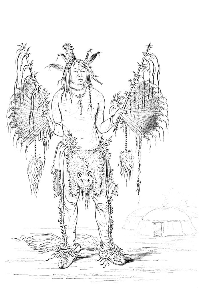 Detail of Portrait of a Native American man by Myers and Co