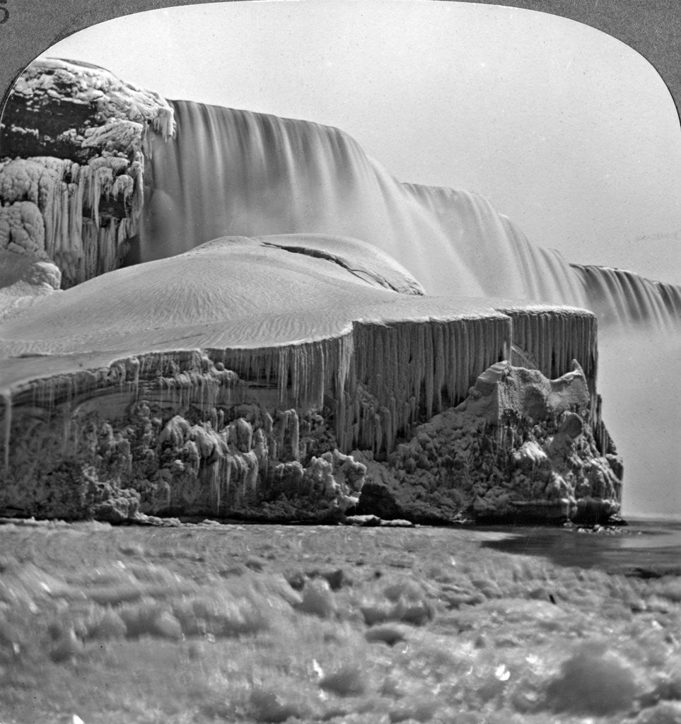 Detail of American Falls, Niagara Falls, in winter, New York, USA by Realistic Travels Publishers