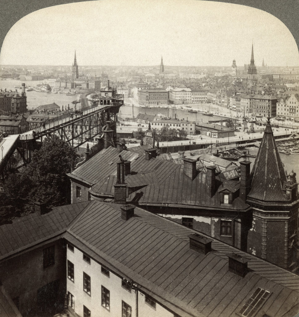 Detail of Cityscape, Stockholm, Sweden by Underwood & Underwood