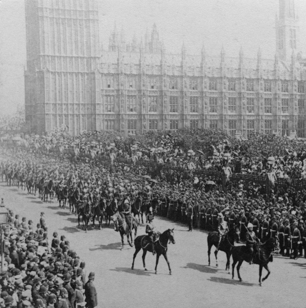 Detail of Canadian mounted troops, procession for Queen Victoria's Diamond Jubilee, London by James M Davis