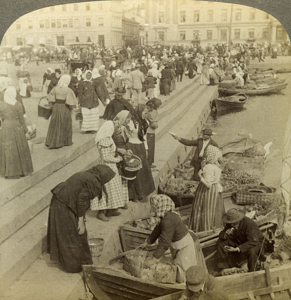 Detail of Market boats, Helsinki, Finland by Underwood & Underwood
