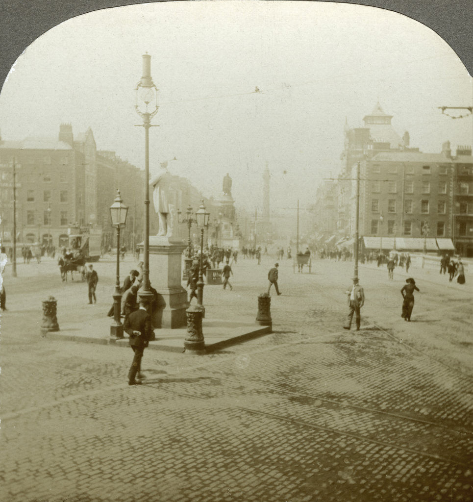 Detail of Sackville Street, Dublin, Ireland by Excelsior Stereoscopic Tours