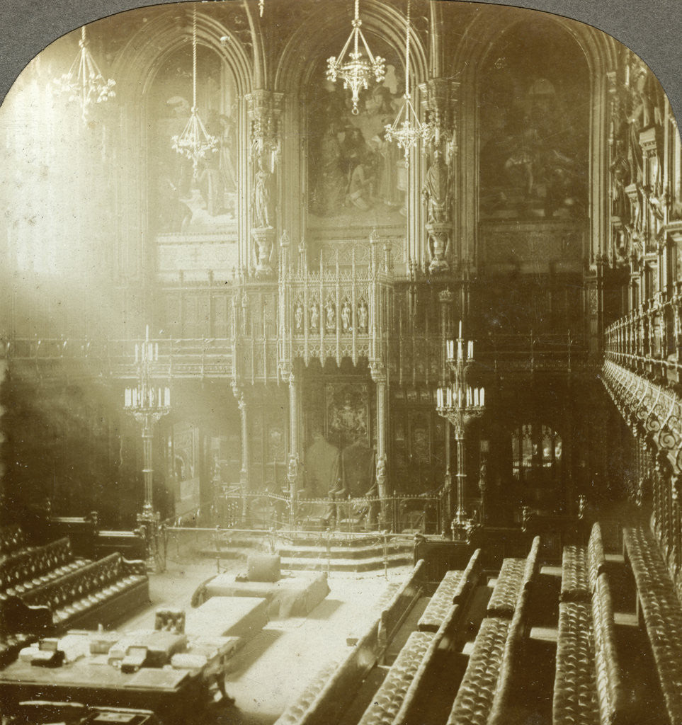 Detail of Interior of the House of Lords, Westminster, London by Excelsior Stereoscopic Tours
