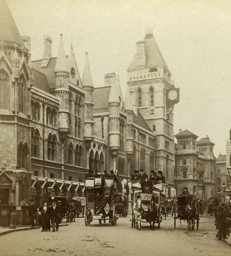 Detail of Law Courts, Strand, London by London Stereoscopic & Photographic Co