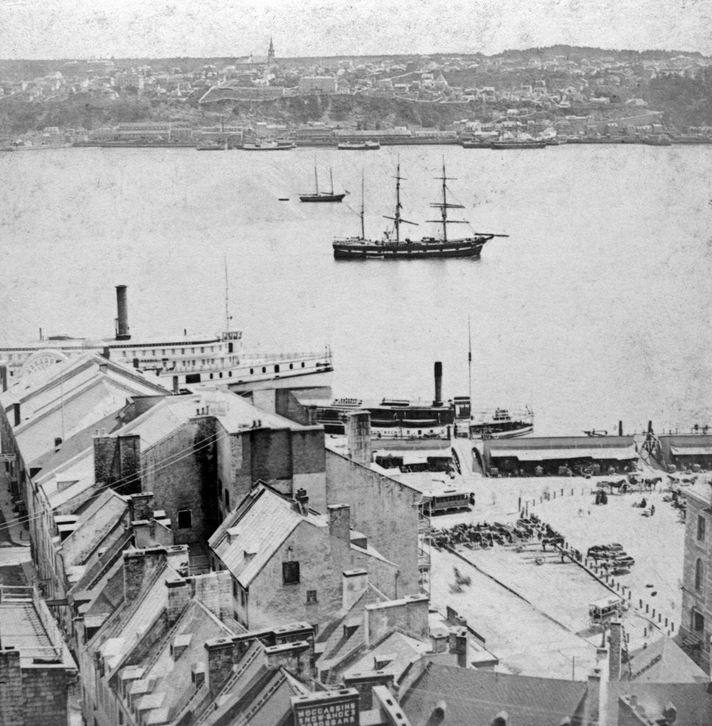 Detail of View from Dufferin Terrace, Quebec, Canada by Kilburn Brothers