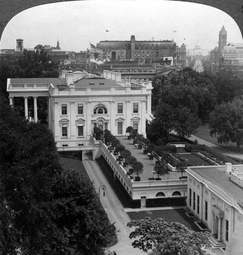 Detail of The White House, Washington DC, USA by Underwood & Underwood