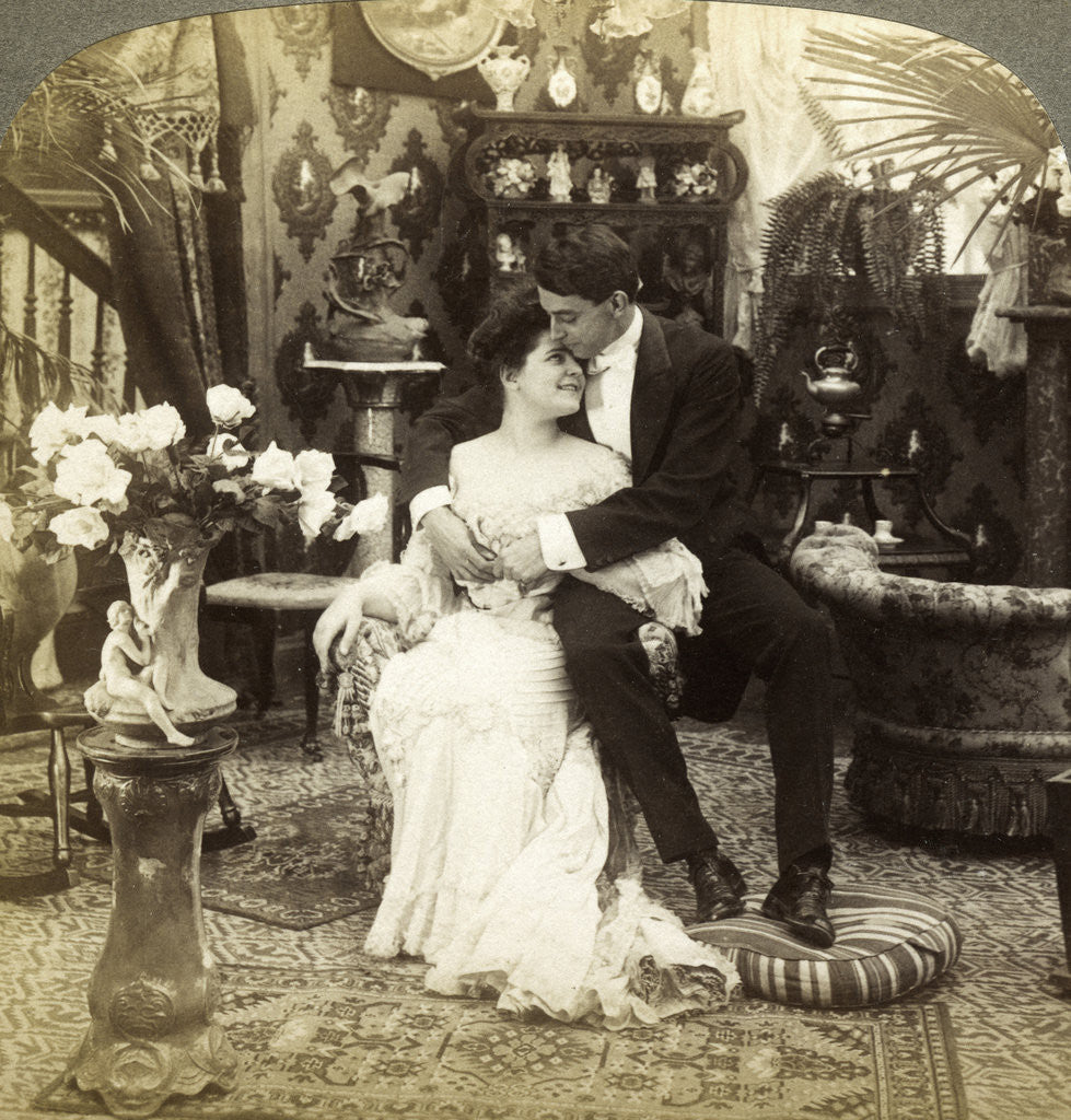 Detail of 'George Greatly Admires Ethel's Beautiful Complexion' by Underwood & Underwood