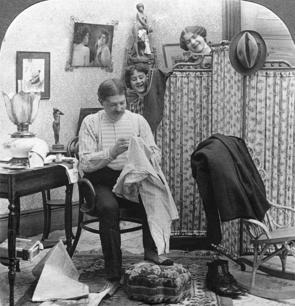 Detail of Trials of Bachelorhood by American Stereoscopic Company
