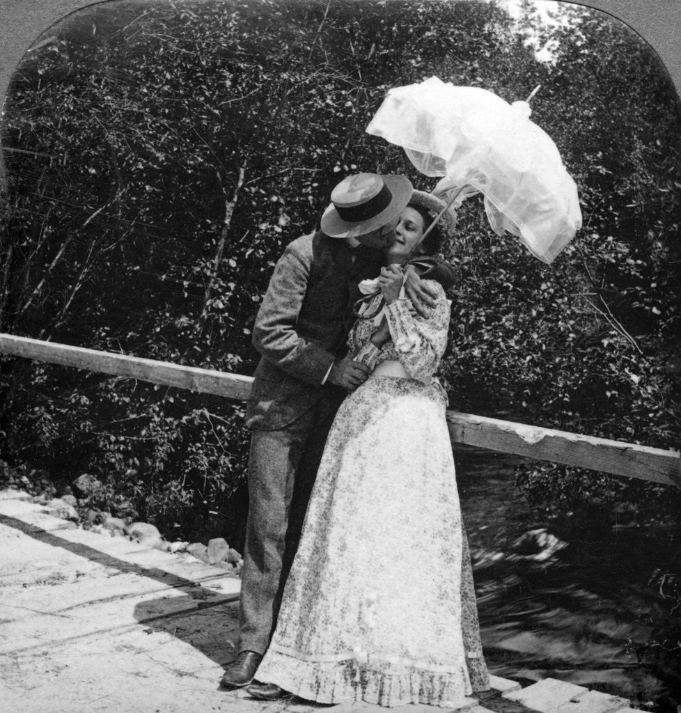Detail of The Summer Girl and Her Sweetheart by American Stereoscopic Company