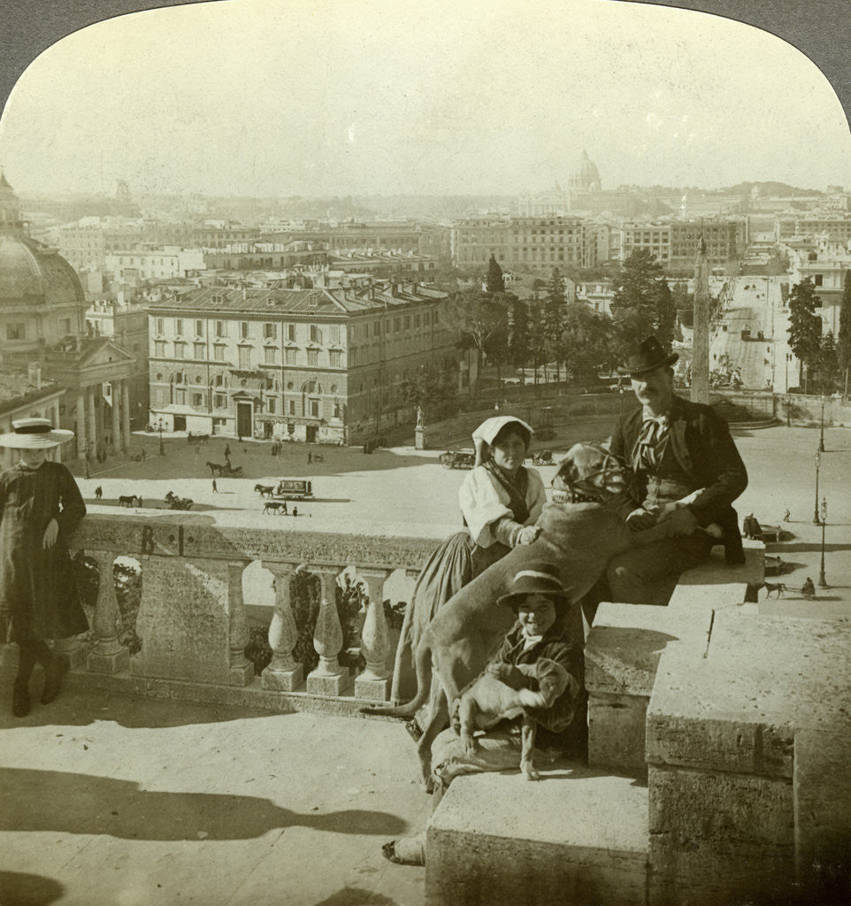 Detail of View from Monte Pinoio, Rome, Italy by Underwood & Underwood