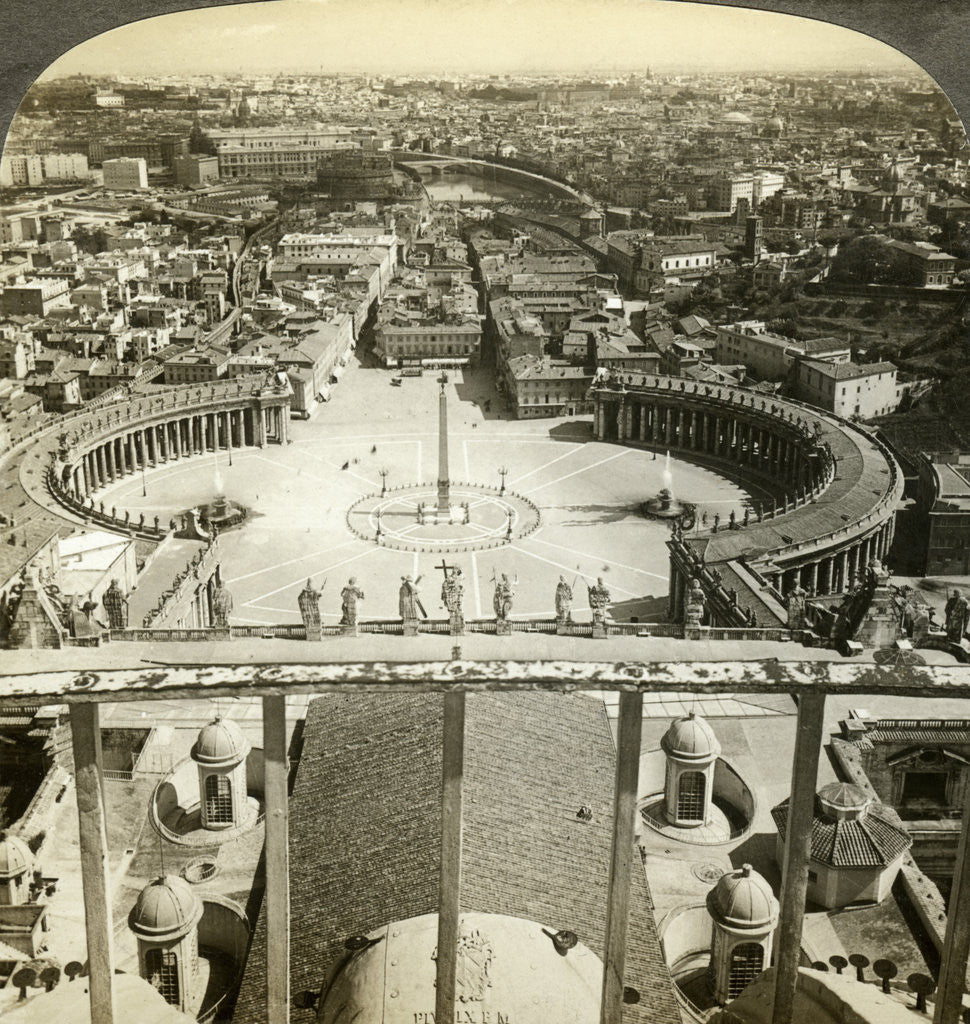 Detail of St Peter's Square from the dome of St Peter's Basilica, Rome, Italy by Anonymous