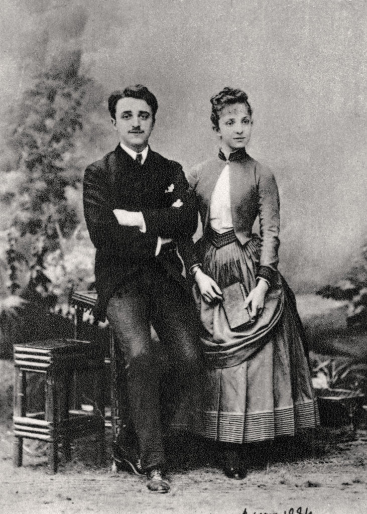 Detail of Georges and Jeanne Hugo, grandchildren of French novelist Victor Hugo by Anonymous