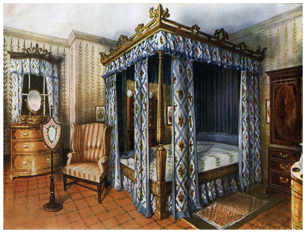 Detail of A Hepplewhite bedroom by Edwin Foley