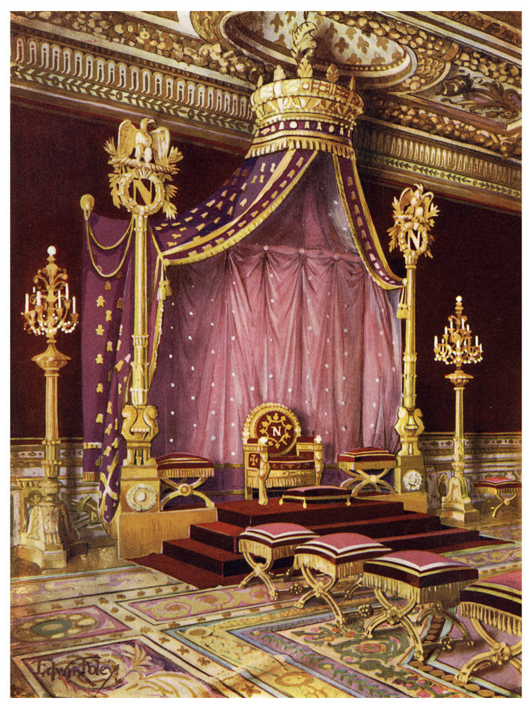 Detail of Throne room in the Palace of Fontainebleau, France by Edwin Foley