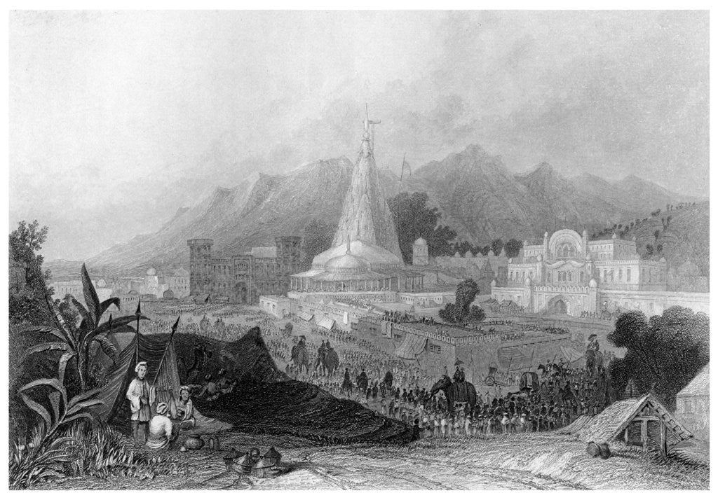 Detail of The Great Temple, Hurdmar by Finden