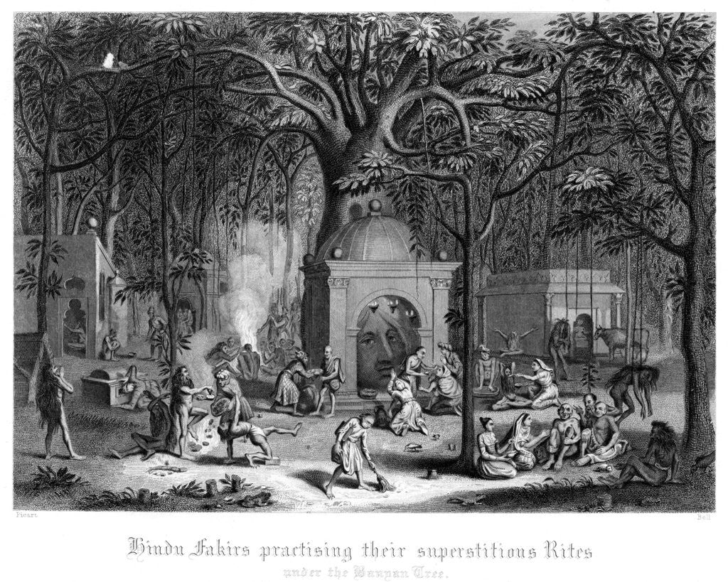 Detail of Hindu Fakirs Practising Their Superstitious Rites Under the Banyan Tree by Bell