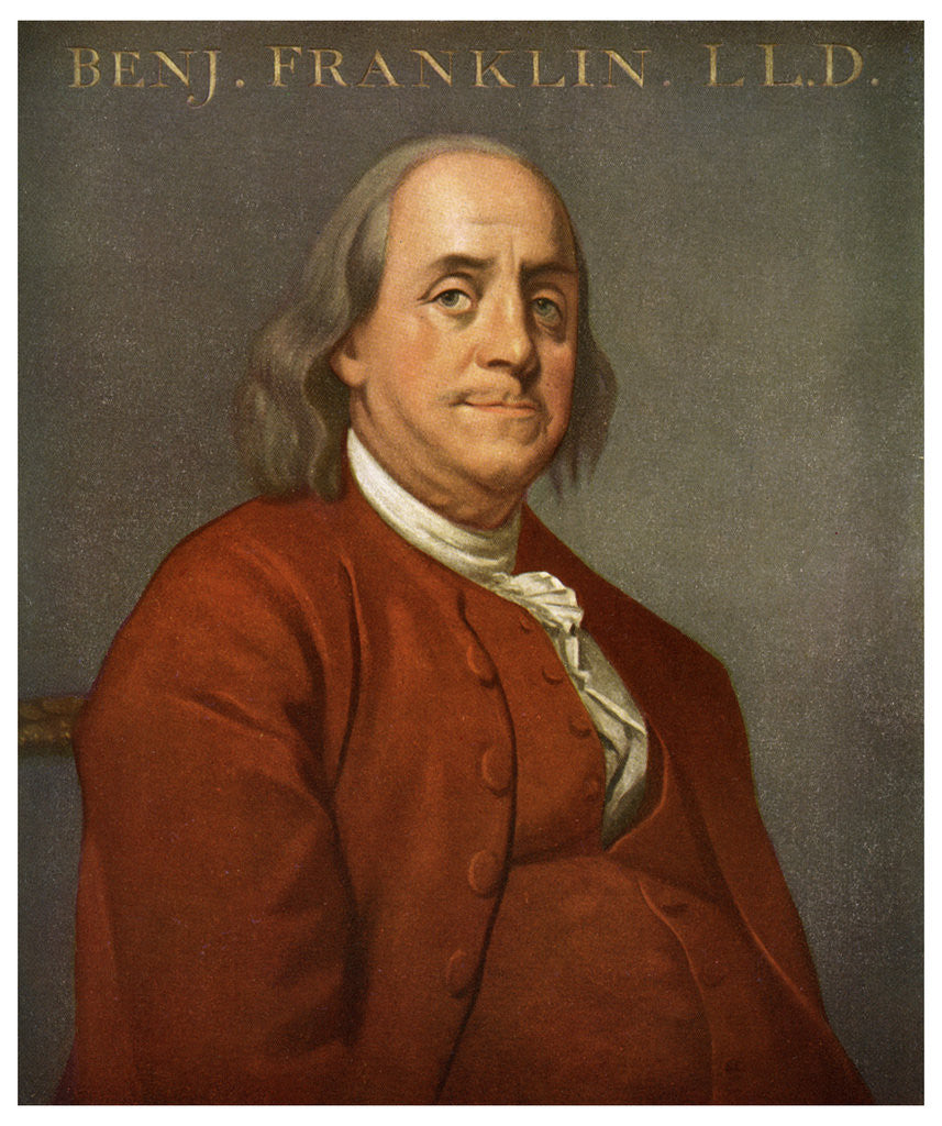 Detail of Benjamin Franklin, American scientist and politician by Anonymous