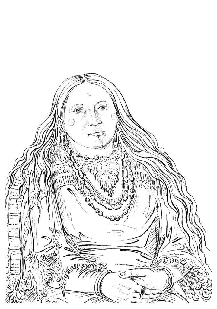Detail of 'The Twin', matron of the Riccaree tribe by Myers and Co