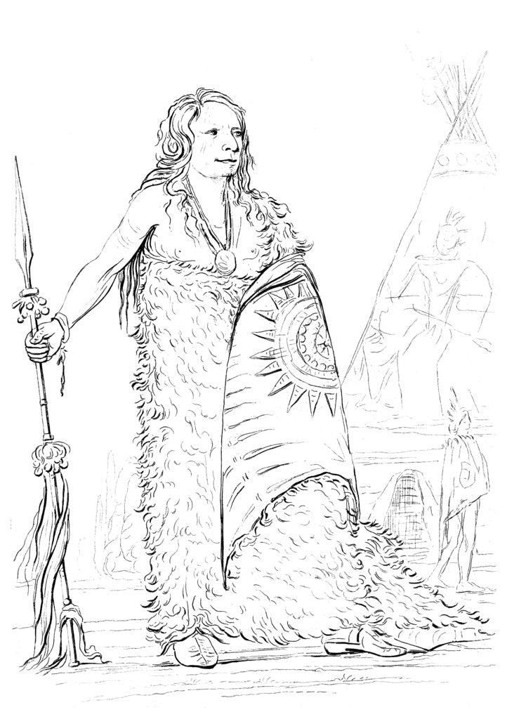 Detail of 'Smoke', chief of the Ponca tribe by Myers and Co